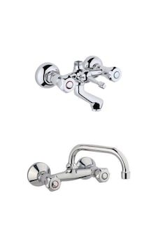 Erce Klasik Banyo ve Lavabo Bataryası. Krom