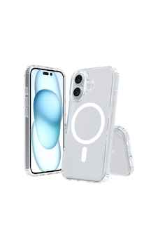 Apple Uyumlu iPhone 16 Plus Kılıf Magsafe Şarj Özellikli Şeffaf Sert Pc Embos Kapak Apple Uyumlu iPhone 16 Plus Kılıf Magsafe Şarj Özellikli Şeffaf Sert Pc Embos Kapak
