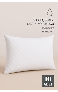 Marla Home Sıvı Geçirmez Yastık Koruyucu Fermuarlı - 50x70 Cm Sessiz Ve Terletmeyen Pamuk Kumaş 10'lu Beyaz Marla Home Sıvı Geçirmez Yastık Koruyucu Fermuarlı - 50x70 Cm Sessiz Ve Terletmeyen Pamuk Kumaş 10'lu Beyaz