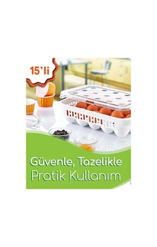 15 Bölmeli Yumurta Kabı Royaleks-ak680 Beyaz
