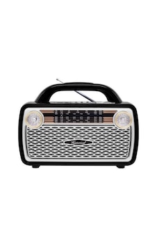 Simex Historical FM Radyo/Bluetooth Hoparlör Gümüş
