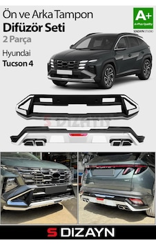 S-dizayn Hyundai Tucson 4 Ön Ve Arka Tampon Koruma Difüzör Seti 2025 Üzeri A+ Kalite