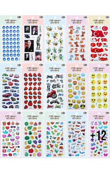 Puti Shine Kabartmalı Sticker 50 Kartela Çok Renkli