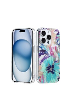 İphone 16 Pro Uyumlu Kılıf Solmayan Imd Baskı Desenli, Şeffaf Tpu+pc Botanik Kapak