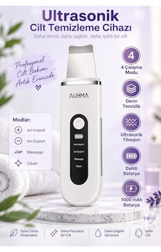 Auhma Ahb-13 Ultrasonik Cilt Temizleme Cihazı 4 Modlu Siyah Nokta Gözenek Temizleyici İyonlu Yüz Pee