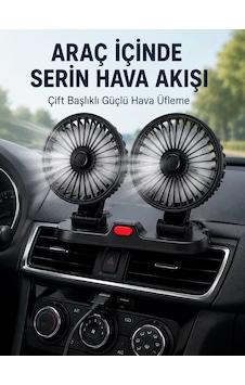 Northcity Ayarlanabilir Çift Başlıklı Sessiz Araç İçi Vantilatör Northcity Ayarlanabilir Çift Başlıklı Sessiz Araç İçi Vantilatör