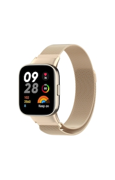 Uryport Xiaomi Redmi Watch 3 Metal Mıknatıslı Kordon - Metalik Gold Uryport Xiaomi Redmi Watch 3 Metal Mıknatıslı Kordon - Metalik Gold