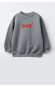 Monila Unisex Çocuk Baba Baskılı 3 İplik Kumaş Pamuklu Sweatshirt Antrasit Monila Unisex Çocuk Baba Baskılı 3 İplik Kumaş Pamuklu Sweatshirt Antrasit