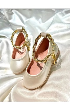 Stella Butik Bileği Metal Detaylı Kız Ćocuk Babet Ekru Stella Butik Bileği Metal Detaylı Kız Ćocuk Babet Ekru