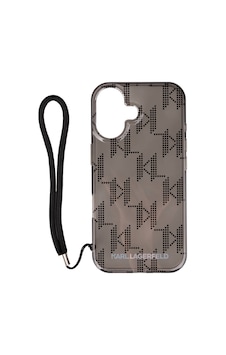 Apple iPhone 16 Uyumlu Kılıf Karl Lagerfeld Lisanslı Kl Desenli Saydam Bilek Askı İpli Klasik Logolu Siyah Apple iPhone 16 Uyumlu Kılıf Karl Lagerfeld Lisanslı Kl Desenli Saydam Bilek Askı İpli Klasik Logolu Siyah