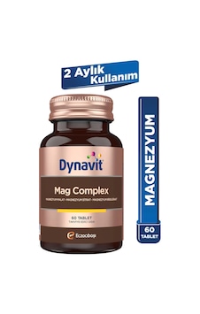 Dynavit Mag Complex 60 Tablet 200mg Magnezyum Kompleks 3lü Form Malat-sitrat-bisglisinat -kas&kemik&enerji Dynavit Mag Complex 60 Tablet 200mg Magnezyum Kompleks 3lü Form Malat-sitrat-bisglisinat -kas&kemik&enerji