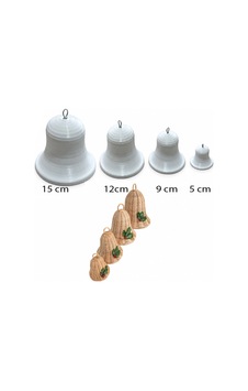 Rattan İp Örgüsü İçin Zil Kalıbı Ve Örgü Kiti 5-9-12-15cm 4 Adet