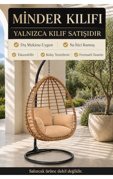 Armut Salıncak Minder Kılıfı Fermuarlı, Su Geçirmez Kumaş Bej Armut Salıncak Minder Kılıfı Fermuarlı, Su Geçirmez Kumaş Bej