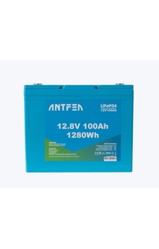 Antfea 12.8v 100ah Abs Lityum Akü Akıllı Ekran Bluetooth Lifepo4 Tv Sigortalı Akü