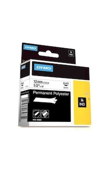 Dymo Rhinopro Sabitpolyester Şerit 12Mmx5.5M Beyaz/Siyah 18483