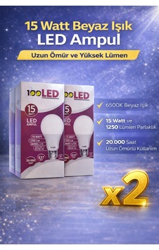 Led Ampul 15 Watt Beyaz Işık 6500k Yüksek Lümen E27 Duy Uzun Ömürlü 2 Adet Standart Led Ampul 15 Watt Beyaz Işık 6500k Yüksek Lümen E27 Duy Uzun Ömürlü 2 Adet Standart