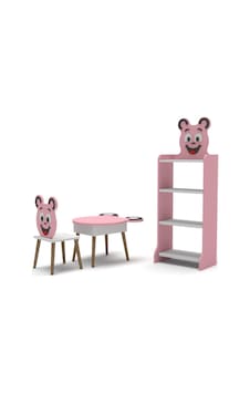 Bezos Happy Face Çocuk Mobilya Seti Pembe Bzs01 Bezos Happy Face Çocuk Mobilya Seti Pembe Bzs01