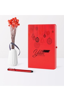 Kişiye Özel Yılbaşı Mutlu Yıllar Temalı Kırmızı Defter Kalem Seti - 15 Kişiye Özel Yılbaşı Mutlu Yıllar Temalı Kırmızı Defter Kalem Seti - 15