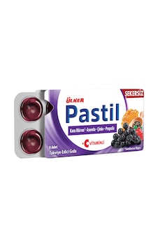 Ülker Pastil 8'li - Kara Mürver-aserola-çinko-propolis - 22.4 Gram - 12 Adet Ülker Pastil 8'li - Kara Mürver-aserola-çinko-propolis - 22.4 Gram - 12 Adet