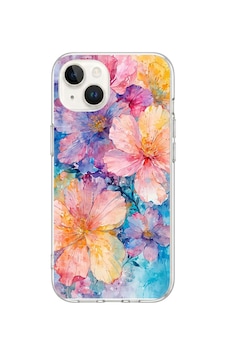 iPhone 13/14 Uyumlu Yağlı Boya Çiçekler Baskılı Silikon Kılıf Renkli iPhone 13/14 Uyumlu Yağlı Boya Çiçekler Baskılı Silikon Kılıf Renkli