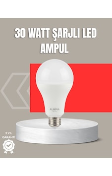30w - 717 - Şarjlı Led Ampul E27 Duy %80 Enerji Tasarruflu - Csmo-tex - Soğuk Beyaz 30w - 717 - Şarjlı Led Ampul E27 Duy %80 Enerji Tasarruflu - Csmo-tex - Soğuk Beyaz