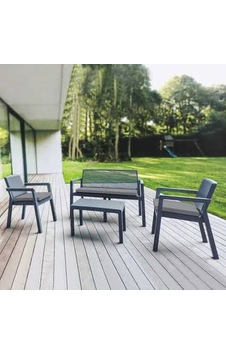 Violet Garden Prestij 4 Prç Mindersiz Balkon/bahçe Masa Takımı - Antasit 2+1+1 Diğer