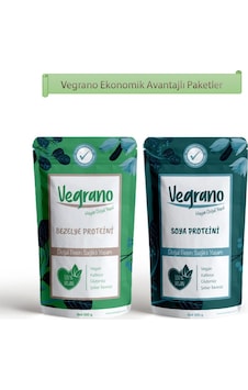 Vegrano Bezelye Proteini 100 G + Vegrano Soya Proteini 100 G Vegrano Bezelye Proteini 100 G + Vegrano Soya Proteini 100 G