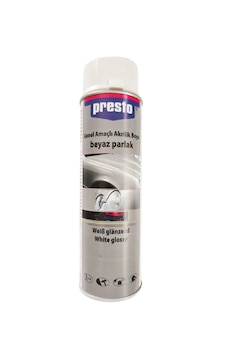 Presto Parlak Beyaz Akrilik Sprey Boya 500 Ml. Presto Parlak Beyaz Akrilik Sprey Boya 500 Ml.