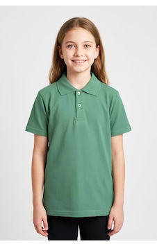 Modanino Kız Çocuk T-shirt %100 Pamuk Ve Okul Tarz 6-16 Yaş 12784mrt Yeşil