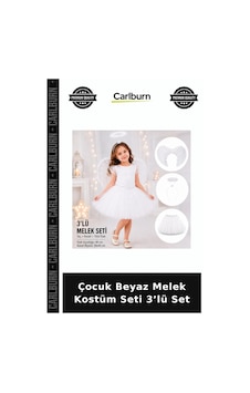 Çocuk Beyaz Melek Kostüm Seti 3 Lü Set Parti Kıyafeti Kutlama Aksesuarı Dekoratif Kıyafet Siyah Çocuk Beyaz Melek Kostüm Seti 3 Lü Set Parti Kıyafeti Kutlama Aksesuarı Dekoratif Kıyafet Siyah