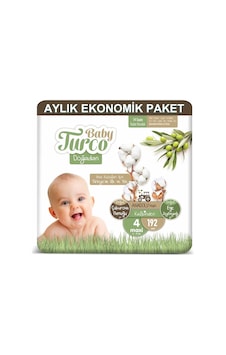 Baby Turco Doğadan Bebek Bezi 4 Numara Maxi Aylık Ekonomik Paket 192 Adet Baby Turco Doğadan Bebek Bezi 4 Numara Maxi Aylık Ekonomik Paket 192 Adet