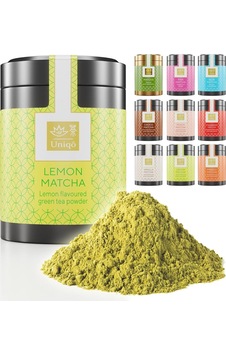 Uniqo Limon Aromalı Premium Japon Matcha Tozu 30 Gr Şeker İlavesiz Vegan, Metal Kutuda Bitki Çayı Uniqo Limon Aromalı Premium Japon Matcha Tozu 30 Gr Şeker İlavesiz Vegan, Metal Kutuda Bitki Çayı
