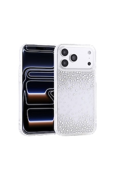 Apple iPhone Uyumlu 17 Pro Max Kılıf Airbag Tasarımlı Damla Taşlı Şeffaf Pera Silikon Kapak Apple iPhone Uyumlu 17 Pro Max Kılıf Airbag Tasarımlı Damla Taşlı Şeffaf Pera Silikon Kapak