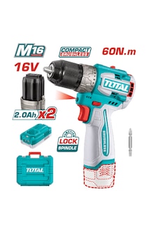 Total M16 16 V 2.0 AH 60 NM TDLI16682 Li-Ion Akülü Kömürsüz Matkap Total M16 16 V 2.0 AH 60 NM TDLI16682 Li-Ion Akülü Kömürsüz Matkap