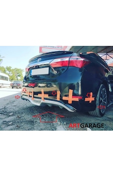 Toyota Corolla 2013-2018 Arası Arka Tampon Eki-fiberglass-boyasız