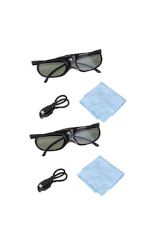 Acouto 2'li Paket 3d Projektör Gözlüğü 144hz Ev Ve Sinema İçin Hafif 3d Aktif Shutter Gözlük