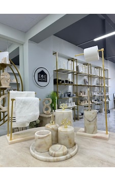 Dekoratif Doğal Şeker Mermer 9 Parça Gold Mercan Banyo Seti Dekoratif Doğal Şeker Mermer 9 Parça Gold Mercan Banyo Seti