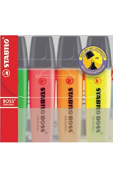 Stabilo Boss Original Fosforlu Kalem 4'lü Paket 70/4 Çok Renkli