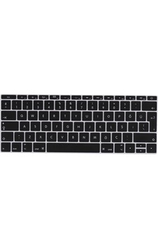 Apple Uyumlu MacBook 13.3’ New Pro A1708 Zore Klavye Koruyucu Silikon Ped Siyah