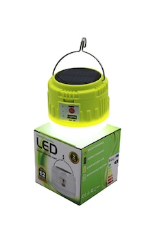 Usb - Solar Şarjlı Askılı Kamp Lambası - Powerbank 5639 Açık Yeşil