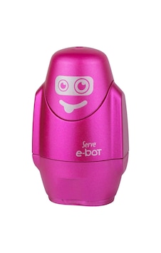 Serve E-Bot Silgili Kalemtıraş Metalik Pembe Tekli