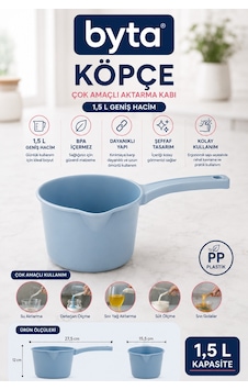 1,5 L Saplı Plastik Köpçe Çok Amaçlı Banyo Su Aktarma Kabı Ergonomik Mavi Mavi 1,5 L Saplı Plastik Köpçe Çok Amaçlı Banyo Su Aktarma Kabı Ergonomik Mavi Mavi