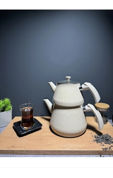 Bakalit Kulplu Granit Çaydanlık Takımı Şık Ve Dayanıklı Tasarım Diğer