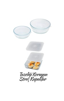 2 Boy Kare Ve 2 Boy Yuvarlak Esnek Streç Saklama Kapağı - 4 Lü Silikon Borcam Kapağı Seti Beyaz 2 Boy Kare Ve 2 Boy Yuvarlak Esnek Streç Saklama Kapağı - 4 Lü Silikon Borcam Kapağı Seti Beyaz
