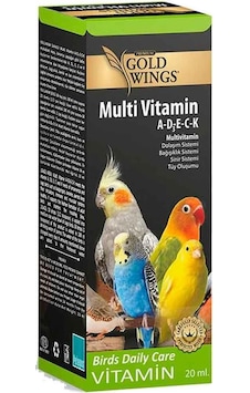 Gold Wings Premium Multi Vitamin A-D3-E-C-K Tüy Oluşum Destek 20 ML Gold Wings Premium Multi Vitamin A-D3-E-C-K Tüy Oluşum Destek 20 ML