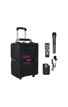 Sh Shile Sl-2017 50 Watt Taşınabilir Seyyar Aktif Amfi Hoparlör Kablosuz El + Yaka Mikrofonlu Usb+sd+bt Kumandalı Na Sh Shile Sl-2017 50 Watt Taşınabilir Seyyar Aktif Amfi Hoparlör Kablosuz El + Yaka Mikrofonlu Usb+sd+bt Kumandalı Na