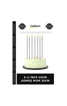 Delux Serisi 6 Lı İnce Uzun Gümüş Mum 20cm Kutlama Masa Davet Çok Renkli Delux Serisi 6 Lı İnce Uzun Gümüş Mum 20cm Kutlama Masa Davet Çok Renkli