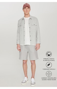 AC&Co / Altınyıldız Classics Erkek Sıyah Melanj Pamuklu Standart Fit Normal Kesim Beli Bağlamalı Yan Cepli Örme Şort AC&Co / Altınyıldız Classics Erkek Sıyah Melanj Pamuklu Standart Fit Normal Kesim Beli Bağlamalı Yan Cepli Örme Şort