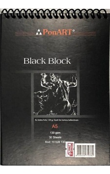 Black Blok Spiralli Siyah Defter 130 Gr. 30 Sayfa A5 No Color