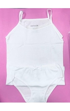 Defne Baby % 100 Pamuk Kız Çocuk Atlet Takımı-649 Beyaz Defne Baby % 100 Pamuk Kız Çocuk Atlet Takımı-649 Beyaz
